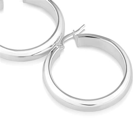 25mm Hoop Earrings In Sterling Silver