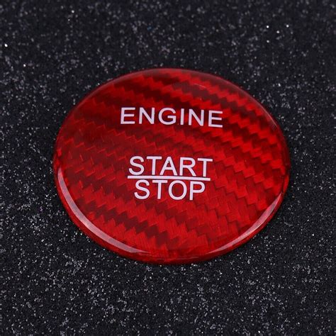 Red Carbon Fiber Engine Start Button Cover Trim For A B C Glc Gla Cla