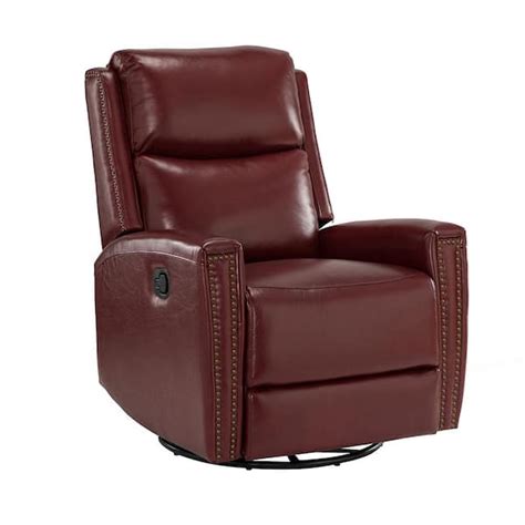 Jayden Creation Regina In Wide Burgundy Genuine Leather Swivel