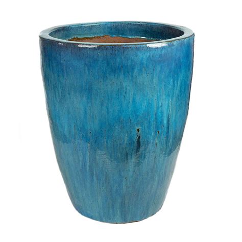 Vaso Vietnamita Cerâmica Importado Monte Carlo Médio Azul Turquesa