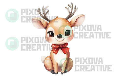 Reindeer Png Graphic Cute Christmas Graphic By Pixova Creative · Creative Fabrica