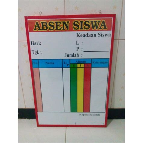 Jual Administrasi Kelas Papan Absen Siswa Sia Murah Shopee Indonesia