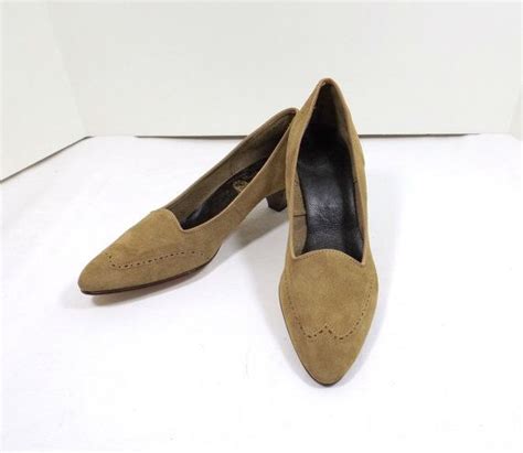 Hush Puppies Brown Suede Leather Low Heeled Pumps