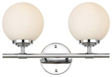 Ansley 2 Light Bathroom Vanity Light Chrome Contemporary Bathroom