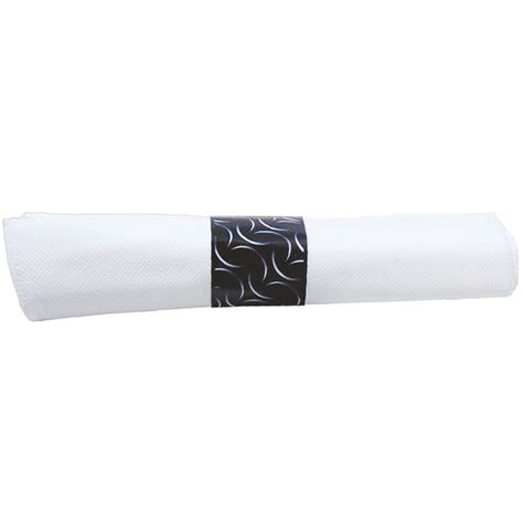 Bulk Fashnpoint White Pre Rolled Napkin W Metallic Cutlery Ct