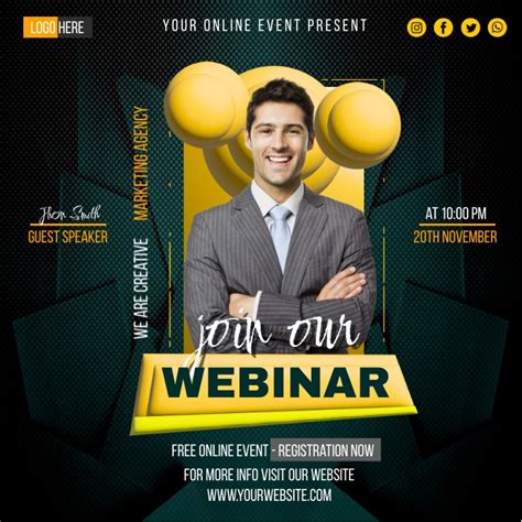 Guest Speaker Webinar Event Template Postermywall