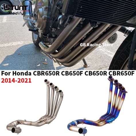 For Honda Cb650f Cb650r Cbr650 Cbr650f 2014 2022 Motorcycle Full Systems Exhaust Muffler