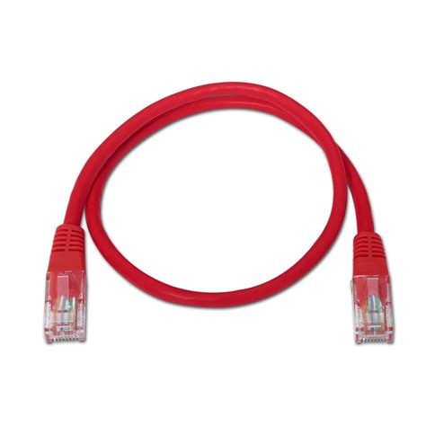 Cable De Red Latiguillo RJ45 Cat 5e UTP AWG24 Rojo 0 5 Metros 10 100