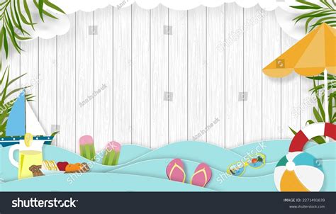 Summer Background Beach Vacation Holiday Theme Stock Vector Royalty Free 2271491639 Shutterstock