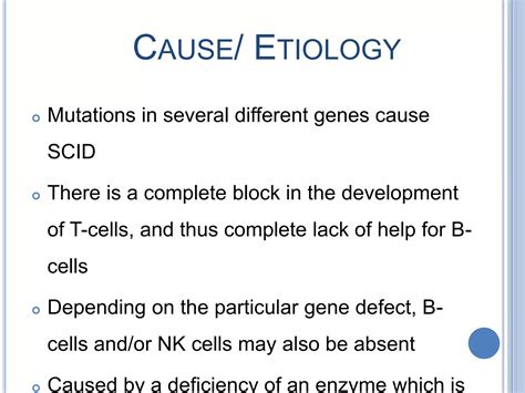 Severe Combined Immunodeficiency Scid Ppt