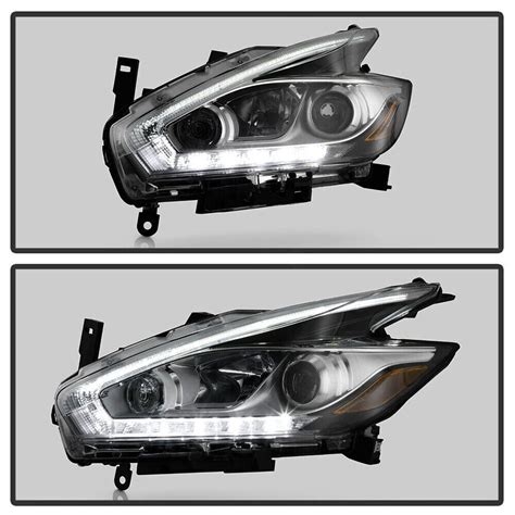 For 2015 2018 Nissan Murano LED DRL Projector Headlights Pair Passenger