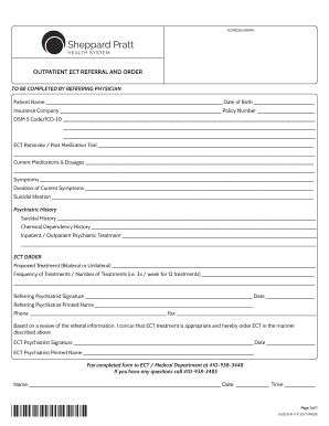 Fillable Online Outpatient Ect Referral Form Fax Email Print Pdffiller