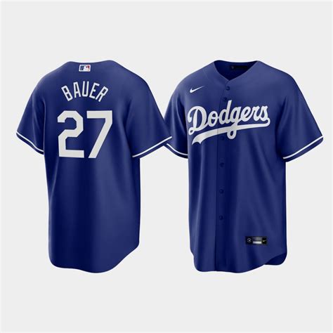 Trevor Bauer Los Angeles Dodgers Royal Replica Alternate Player Jersey ...