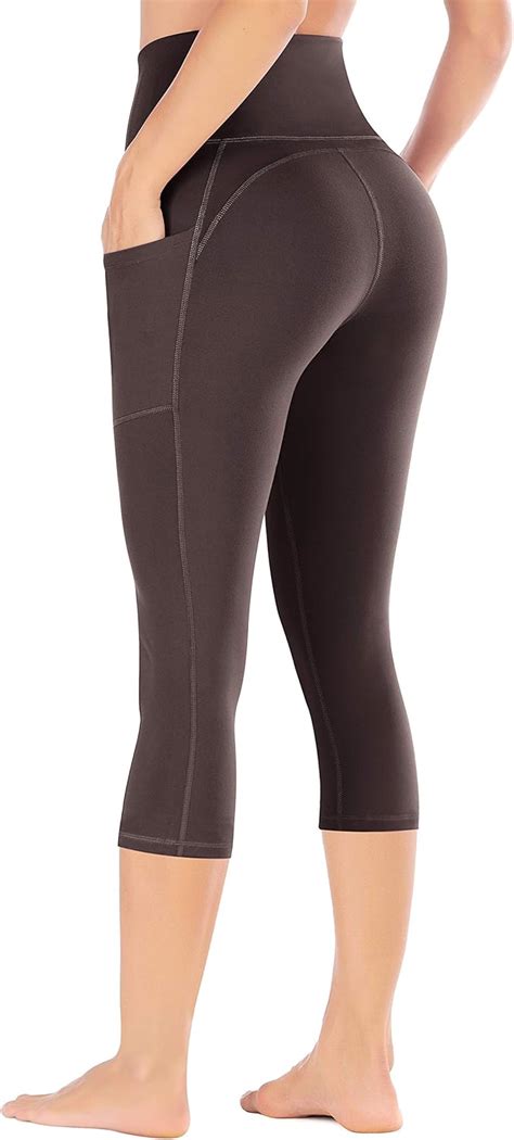 Ewedoos Womens Yoga Pants With Pockets Capri Leggings For Women Tummy