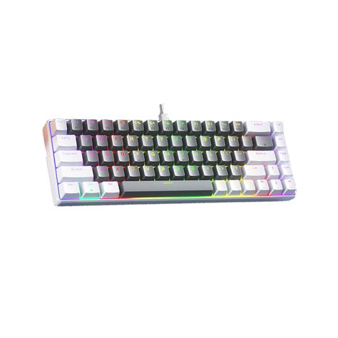 Bow G68s Hot Swappable Wired Mechanical Gaming Keyboard Gray White Vibe Gaming