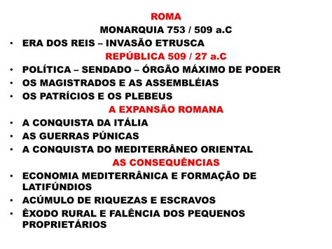 PPT ROMA MONARQUIA 753 509 a C ERA DOS REIS INVASÃO ETRUSCA