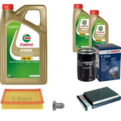 BOSCH INSPECTION SET 7 L Castrol Edge 5W 30 Ll Pour Seat Cordoba Vario