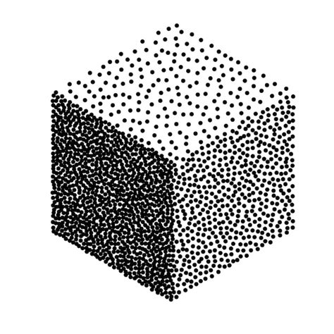 Stipple Cube Tinta Pintura Punteado Geometr A Puntillismo Cubo Aislado