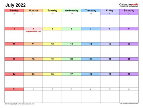 2022 Fillable Calendar - Printable Template Calendar