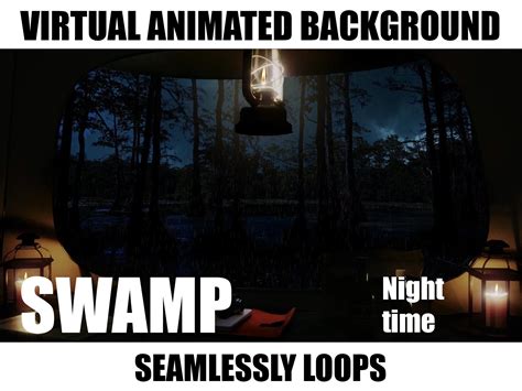 Animated virtual background swamp at night instant digital download ...