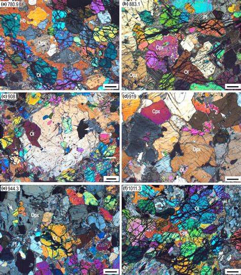 Photomicrographs Of Ultramafic Lithologies From Different Depths In The