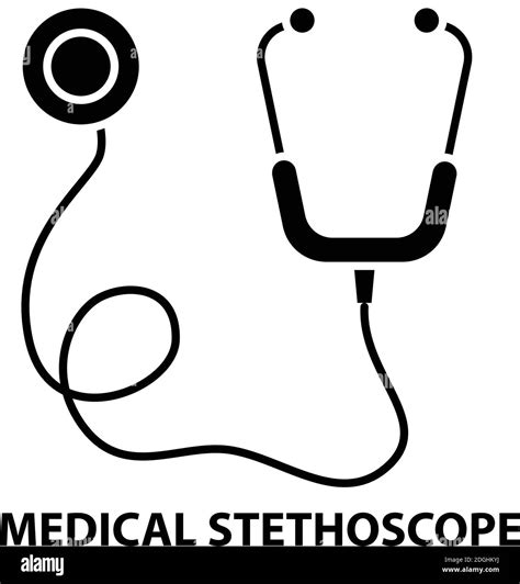 Medical Stethoscope Icon Black Vector Sign With Editable Strokes