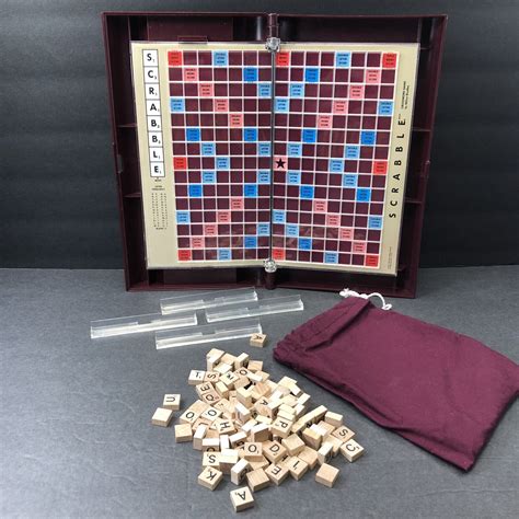 Scrabble Deluxe Travel Edition Crossword Game 1990 Complete Vintage