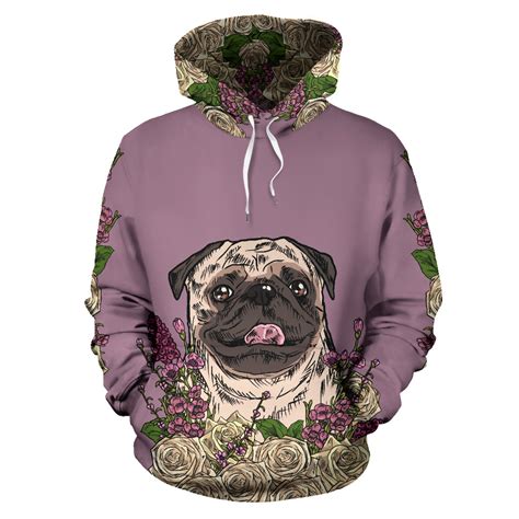 Illustrated Pug Hoodie – Groove Bags