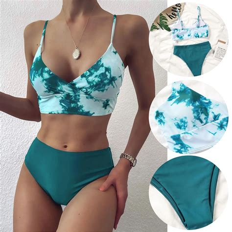 Costume Da Bagno Sexy A Costine Bikini A Vita Alta Costumi Da