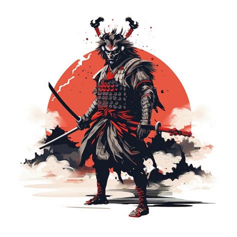 Guerrero Samurai Jap N Ilustraci N Vectorial Cultura Katana Arte