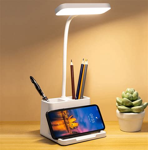 Buy LED Desk Lamp With Pen Phone Holder USB Rechargeable Book