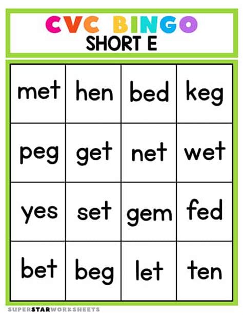 Cvc Bingo Game Short O Words No Prep Phonics Games Myneinc