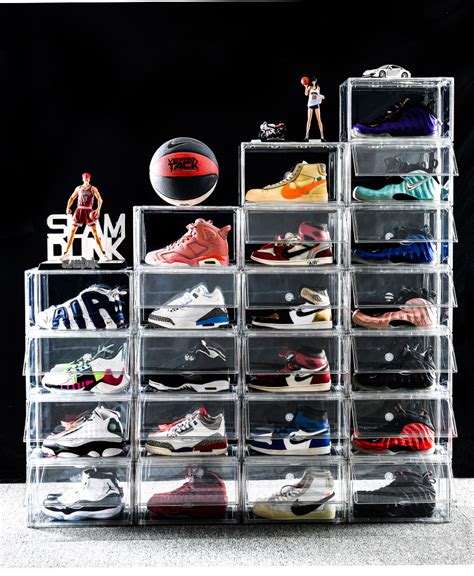 Crystal Clear Shoe Box Sneaker Case Side Display Shoe Storage Organizer