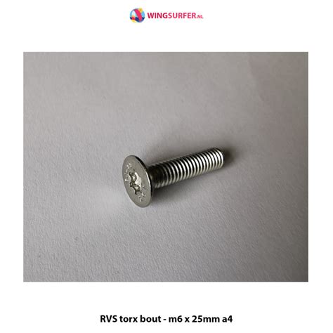 4 x RVS torx bout - m6 x 22mm a4 - Wingsurfer