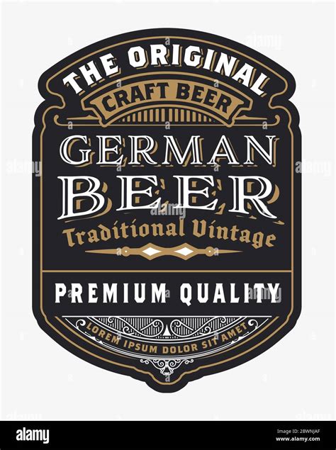 Vintage Beer Label Design Template With Hops Vector Illustration Stock