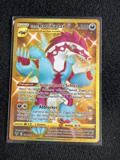 Galar Barrikadax Gold Rare Nm Secret Rare Pokemon Galarian