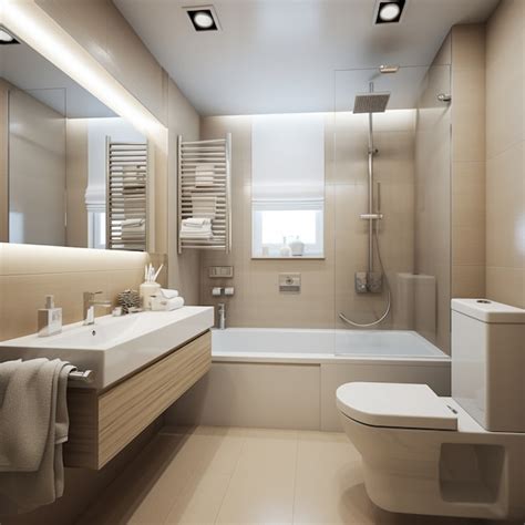 Small Bathroom With Modern Style And Decor Ai Generated Image