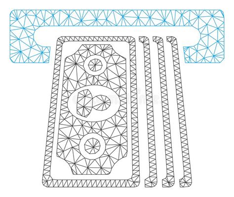 Vector Poligonal Mesh Illustration Del Marco Del Terminal De Cashpoint