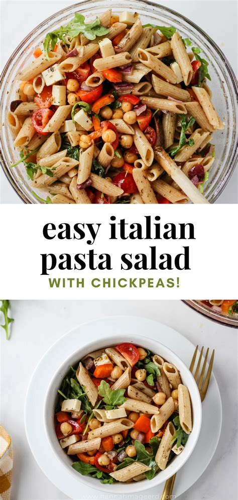 Easy Italian Pasta Salad Vegetarian Hannah Magee RD Recipe Easy