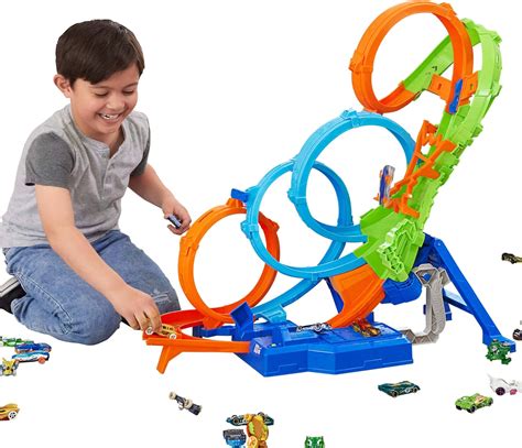 Hot Wheels Track Set With 4 Loops 3 Way Crash Zone India Ubuy