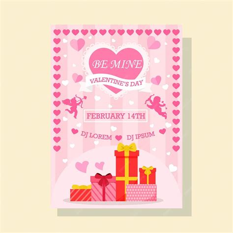 Premium Vector | Happy valentine day poster template