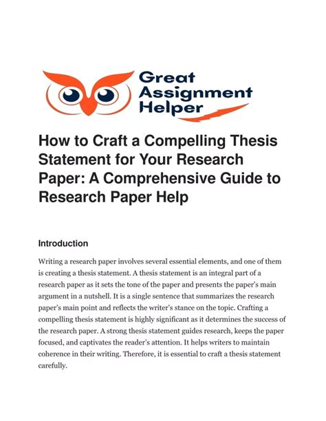 PPT How To Craft A Compelling Thesis Statement For Your Research