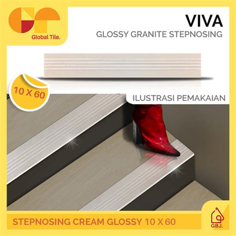 jual stepnosing tangga    granit cream motif garis lis tangga