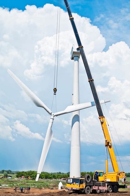 Premium Photo | Wind turbine installation