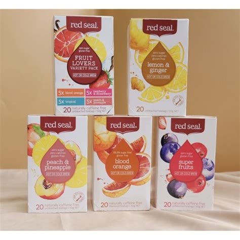 Red Seal Fruit Tea 20 Caffeine Free Unbleached Tea Bags Sugar Free