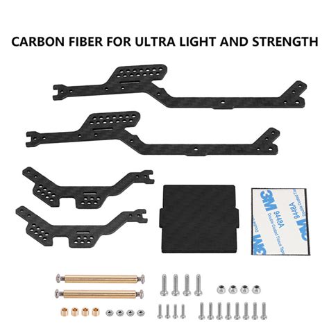 Injora Lcg Carbon Fiber Chassis Kit Frame Girder For 1 18 Trx4m 4m 32