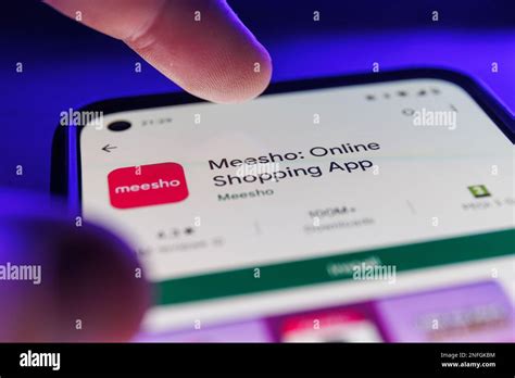 Meesho App On Smartphone Screen Close Up Shot Of Meesho App Stock