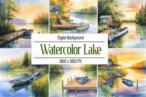 Watercolor Lake Scene Graphic by Pro Designer Team · Creative Fabrica