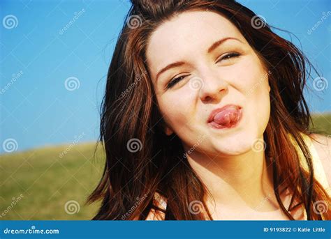 Lady Sticking Tongue Out