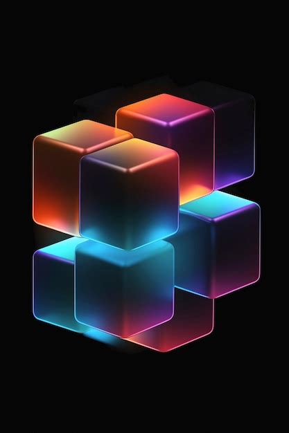 3d Rendering Of Abstract Colorful Cubes Ai Generated Image